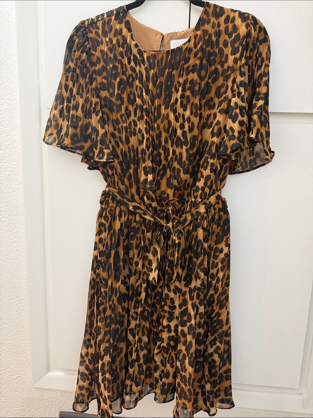 Sam Edelman Leopard Print Midi Dress in Black & Tan, size 12. - Picture 2 of 8